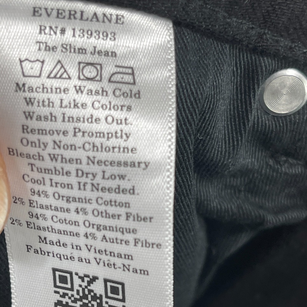 Everlane Uniform Jeans Mens 31x34 Black CottonStraight Stretch 4-Way Slim Fit - Picture 10 of 11
